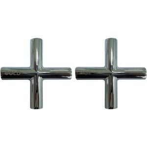 Shaw & Mason Chrome Cross Style Tap Handles - Pair