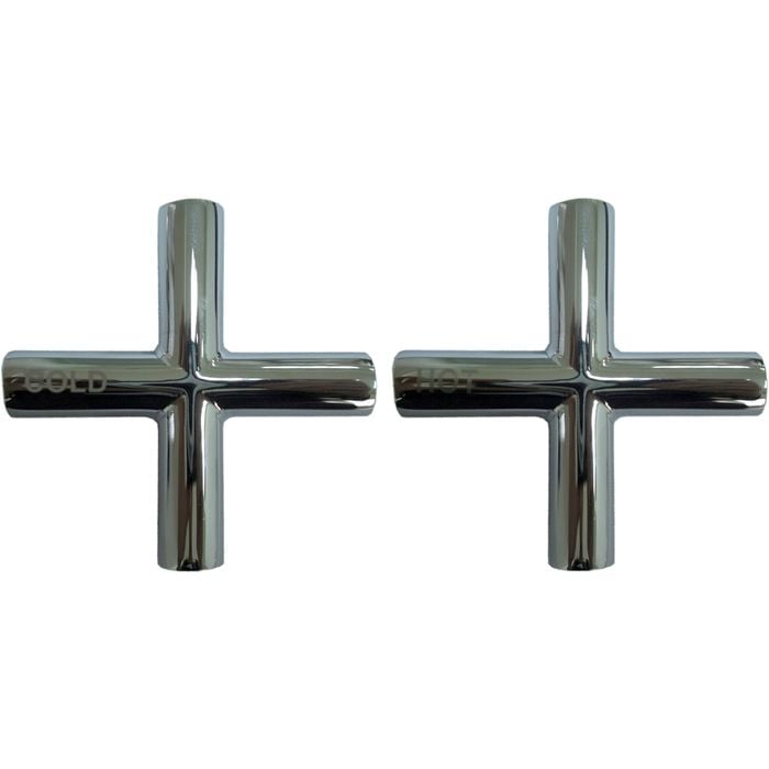 Shaw & Mason Chrome Cross Style Tap Handles - Pair