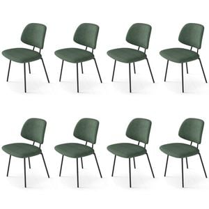Familand Dining Chairs Set of 8 Padded Seat Kitchen Living Room Chair Corduroy in Green