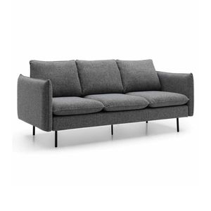 Modern Furniture DALTON 3 Seater Sofa - Dark Grey & Black