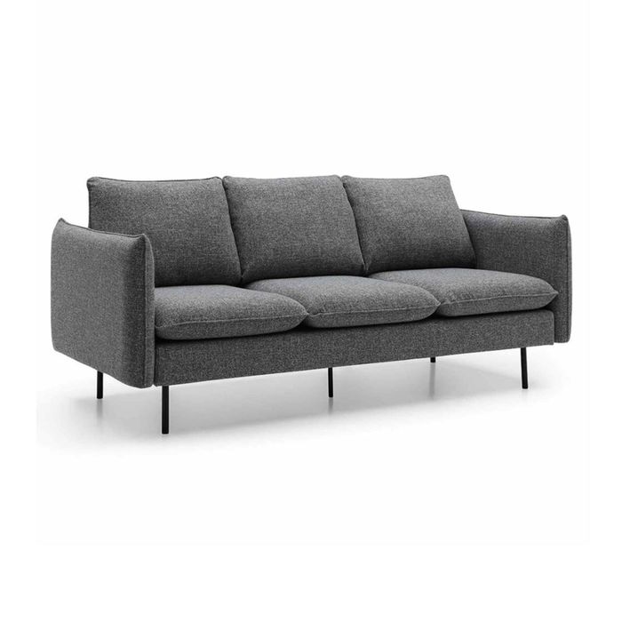 Modern Furniture DALTON 3 Seater Sofa - Dark Grey & Black