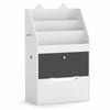 Costway Kid Bookshelf Toy Organizer Cabinet Drawer Chalkboard Hook White