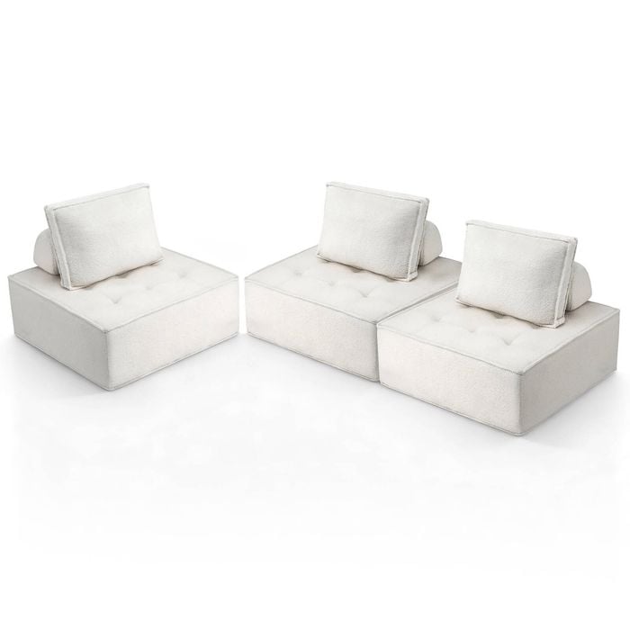 Artiss 3 Floor Sofa Lounge Chair with Pillow