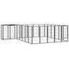 vidaXL 26-Panel Dog Playpen Black Powder-coated Steel Enclosure Puppy Fence