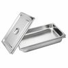 SOGA 2 Pack Stainless Steel Gastronorm Pans 1/1 65mm Deep with Lids