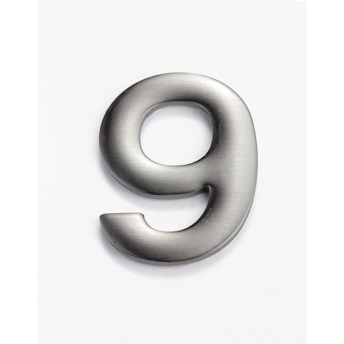 Sandleford Numeral "9" 50mm Self Adhesive Stainless Steel