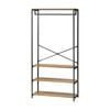 Oikiture Clothes Rack Open Wardrobe Coat Hanging Rail Metal 4 shelves