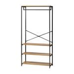 Oikiture Clothes Rack Open Wardrobe Coat Hanging Rail Metal 4 shelves