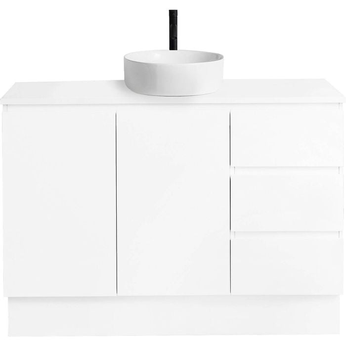 CIBO 1200mm White Nordic Full Height Bathroom Vanity With White ...