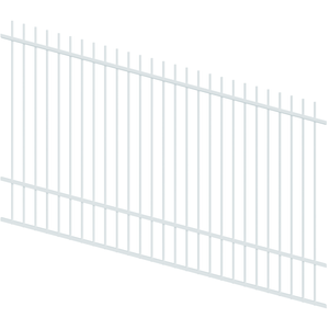 ProtectorAl 1201 - 2400 x 1500mm Pearl White Raked Up to 15º Picket Top Pool Fence Panel