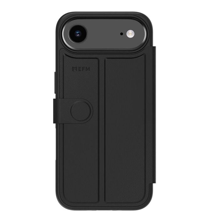 EFM Venice Leather Wallet Phone Case For iPhone 17 Air 6.5in Black