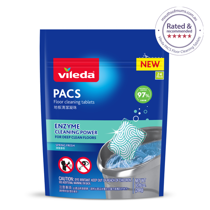 Vileda PACS Spring Fresh Floor Cleaning Tablets - 24 Pack