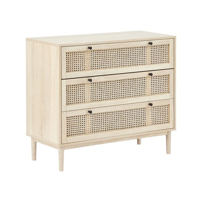 Cooper & Co. Oahu 90cm Rattan Chest of 3 Drawers Natural