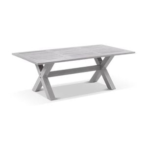 Outdoor Aged Teak Look Tahitian 2.1M Aluminium Dining Table
