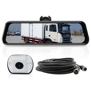 Elinz K Series 9.6" Full Screen Display Replacement Mirror Ahd Monitor Surface Mount 1080p Rear Camera White 10m Cable