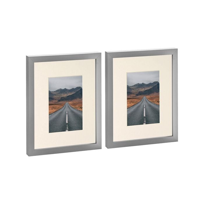 Nicola Spring Photo Frames with 4" x 6" Mount - 8" x 10" - Grey - Pack of 2