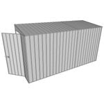 Build-A-Shed 1.2 x 3.7 x 2.0m Skillion No Side Doors Shed - Zinc