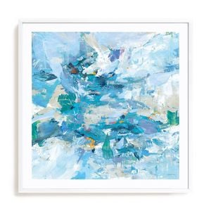 Artey | Exuding Summer Blue - Framed Print - White - 60 x 60cm