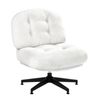 Ufurniture Armless Cross Legged Chair w/ 13cm Thickend Pad Teddy Fleece Ergonomic Office Chair Vanity Chair White