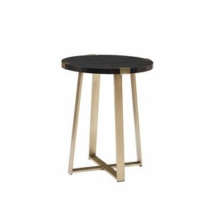 Criterion 450mm Black Side Table with Gold Frame