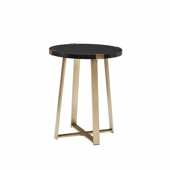 Criterion 450mm Black Side Table with Gold Frame