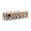 Entertainer 3.05m Outdoor Aluminium Dining Table Mahogany With 10 Avery Rope Chairs & Bone Cushions