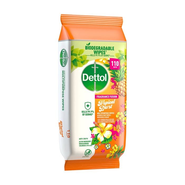 Dettol Tropical Burst Multipurpose Wipes - 110 Pack