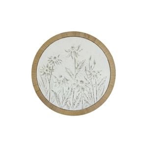 Darlin Wildflowers V2 Metal/Rattan Hanging Wall Art Round 64x64cm