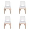 SK Designer Living | Pack of 4 | Maribel Upholstered Boucle Dining Chair | Natural Legs - White Bouclé
