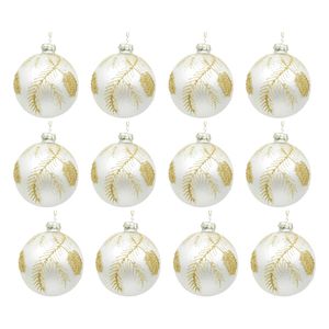 12x LVD Glass Bauble Botanical Seasonal Christmas Decoration Hanging Home Decor