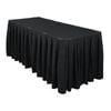 Just Party Linen Black Table Skirt Box Pleat Polyester (4.3m)