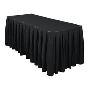 Just Party Linen Black Table Skirt Box Pleat Polyester (4.3m)