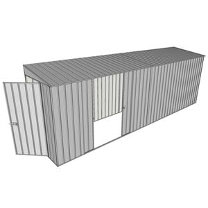 Build-A-Shed 1.2 x 6.0 x 2.0m Tunnel Shed Tunnel Hinged Door with Double Sliding Side Doors - Zinc