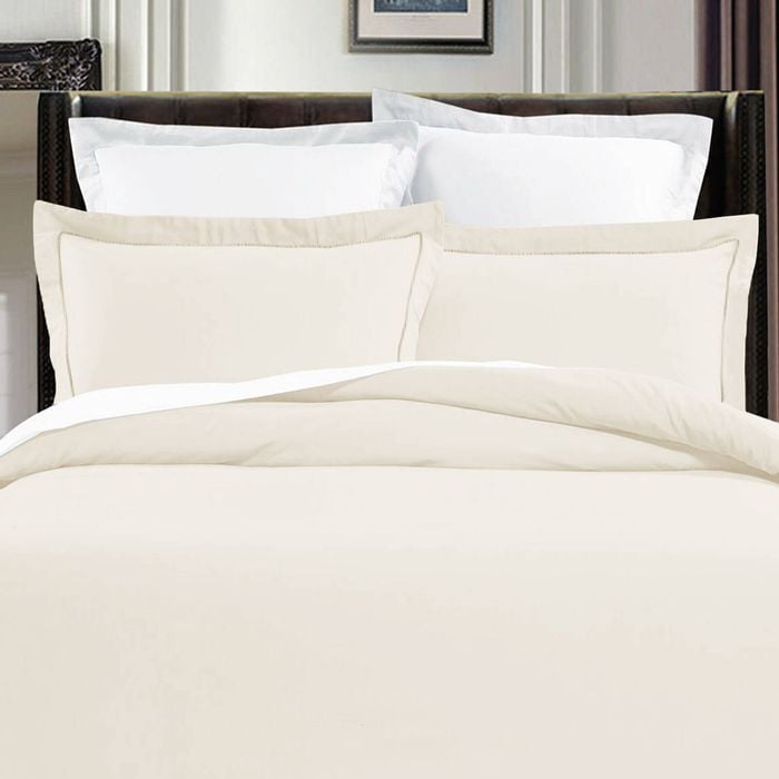 Grand Aterlier Pima Cotton Ivory Quilt Cover Set Double