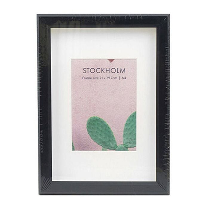 Unigift Stockholm Wooden/Glass Picture Photo Frame A4 21x30cm Black