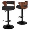 ALFORDSON Set of 2 Bar Stool Kitchen Swivel Chair Wooden Linen Fabric Ramiro Black