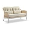 Hugo 2 Seater Outdoor Aluminium And Rope Lounge White & Cream Rope/cream Cushions