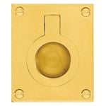 Delf 37mm x 50mm Polished Brass Flush Ring Pull