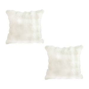SOGA 2X 50cm White Rabbit Fur Throw Pillow