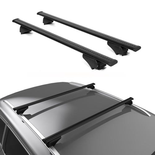 Wizard Universal Roof Racks Adjustable 125CM for Flush Rails Black Bunnings Australia