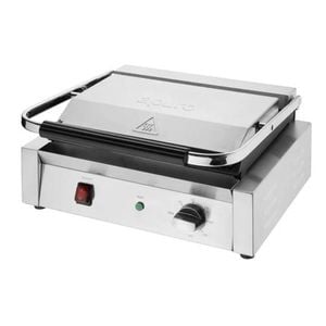 Apuro Bistro Large Ribbed Contact Grill Cu602-a 210x380x395mm Commercial Kitchen Cooking Equipment