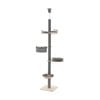 Costway 2.3-2.7m Cat Scratching Post Cat Tree Tower Height Adjustable Grey