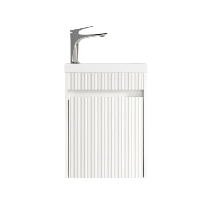 Attica 400mm White Matt Compact Ensuite Fluted Vanity