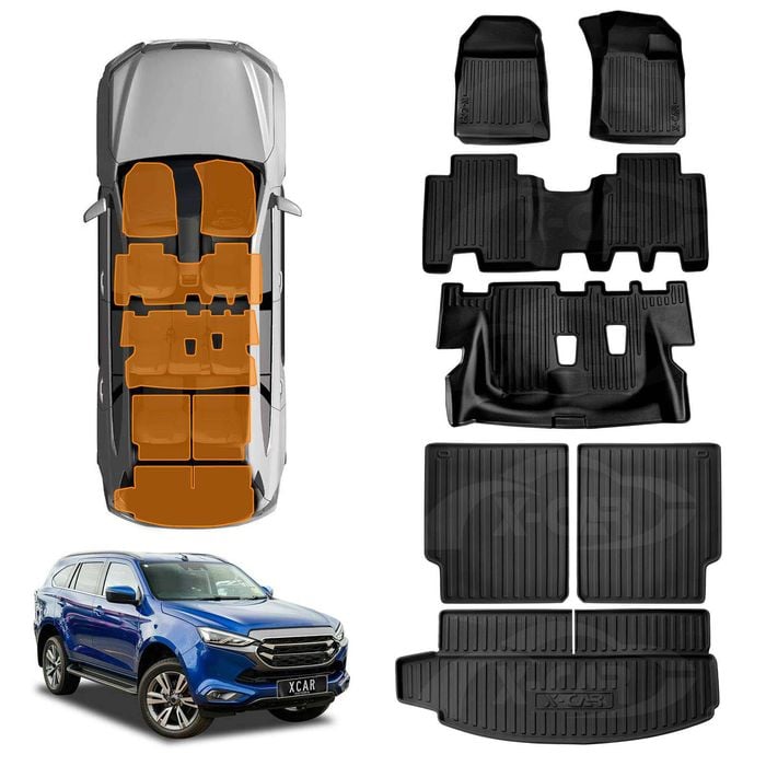 3D All-Weather Floor Mat Boot Liner Carpet for Isuzu MU-X MUX 2022-Onwards Cargo Trunk Mat Luggage