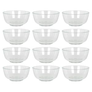 Argon Tableware Glass Snack Bowls - Set Of 12 Serving Bowls For Snacks Desserts Dips & Sides Durable Soda Lime Glass Small Bowls