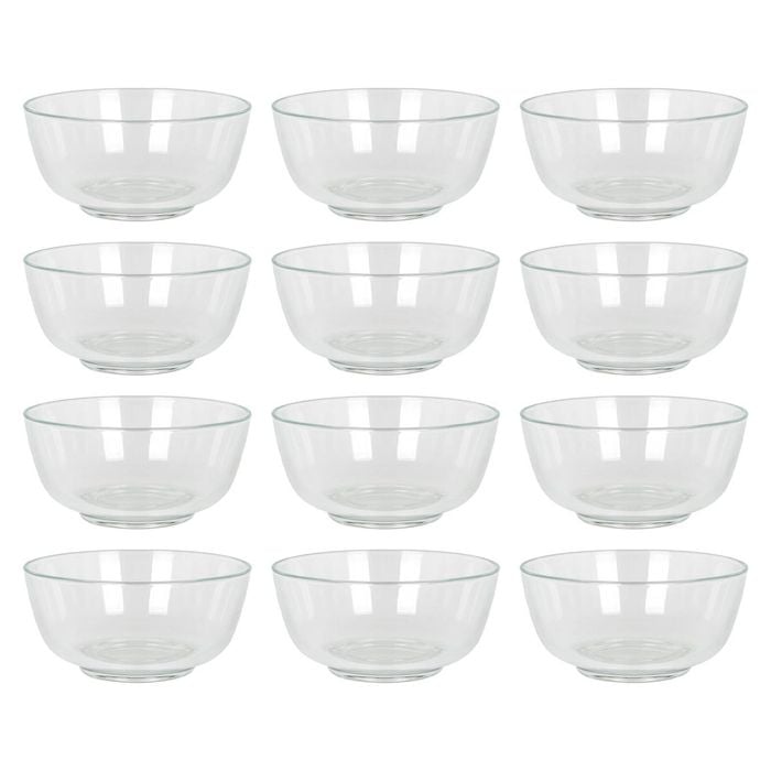 Argon Tableware Glass Snack Bowls - Set Of 12 Serving Bowls For Snacks Desserts Dips & Sides Durable Soda Lime Glass Small Bowls