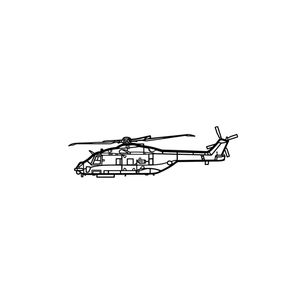 Ignite Laser NH90 NFH 2013 - Modern Naval Helicopter Silhouette Metal Wall Art Rustic Metal 15.7 inch - 40 cm