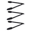 3PK Bialetti St. Clare Silicone & Stainless Steel Tongs Cooking Utensil Black