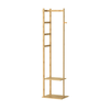 P&P Brown Slim Bamboo Coat Rack With Ladder Shelves And Hanging Bar