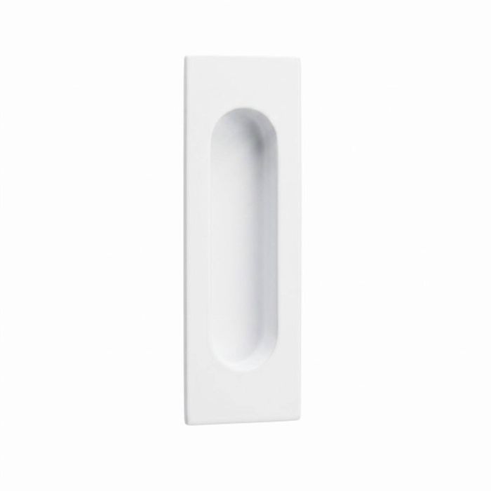 Lemaar 120 x 40mm White Rectangle Oval Flush Pull